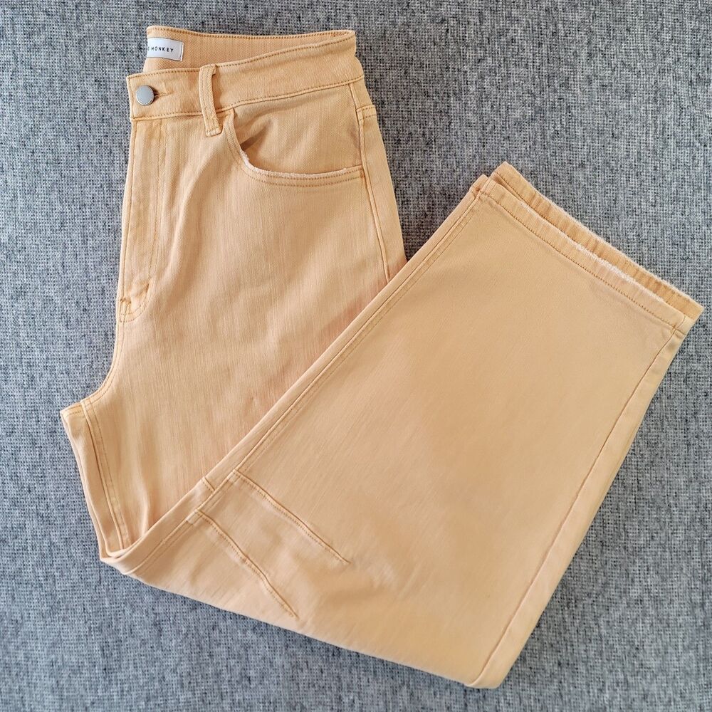 Flying Monkey Womens 31 Yellow Barrel Jeans Mustard Butter High Rise F6213WHE